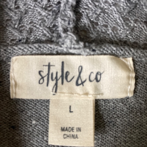 Style & Co Sweater with Fringed Scarf Neckline Size L - Picture 3 of 7